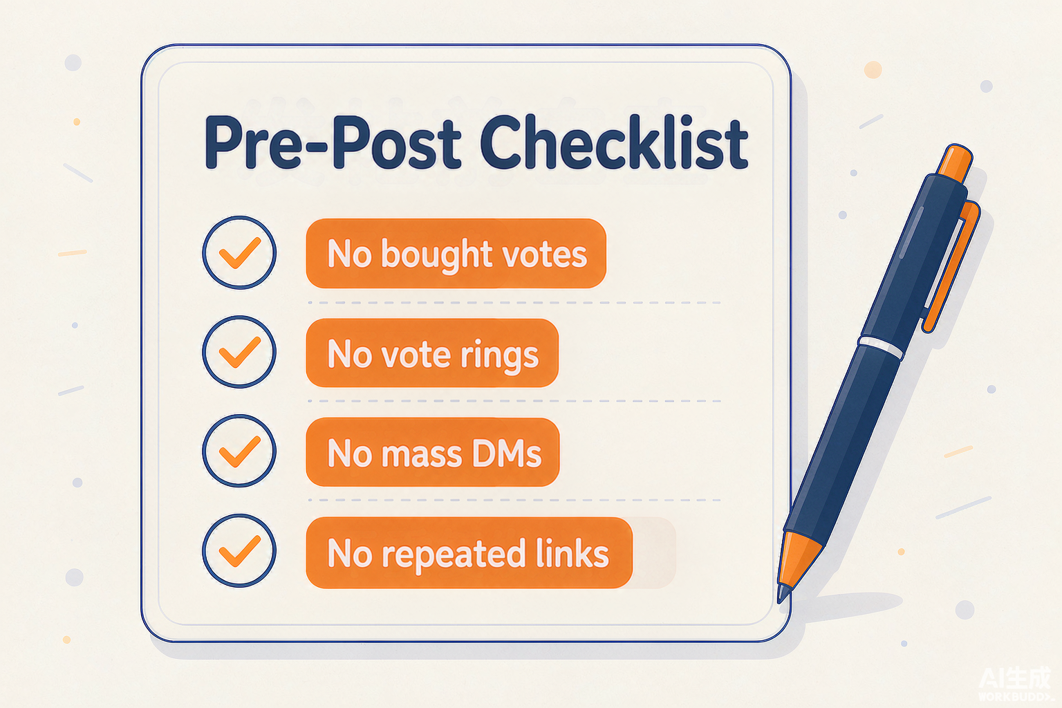 Pre-post safety checklist infographic