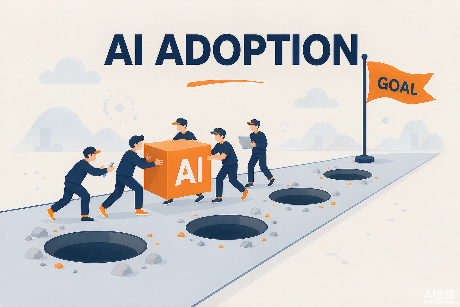 AI adoption pitfalls illustration cover