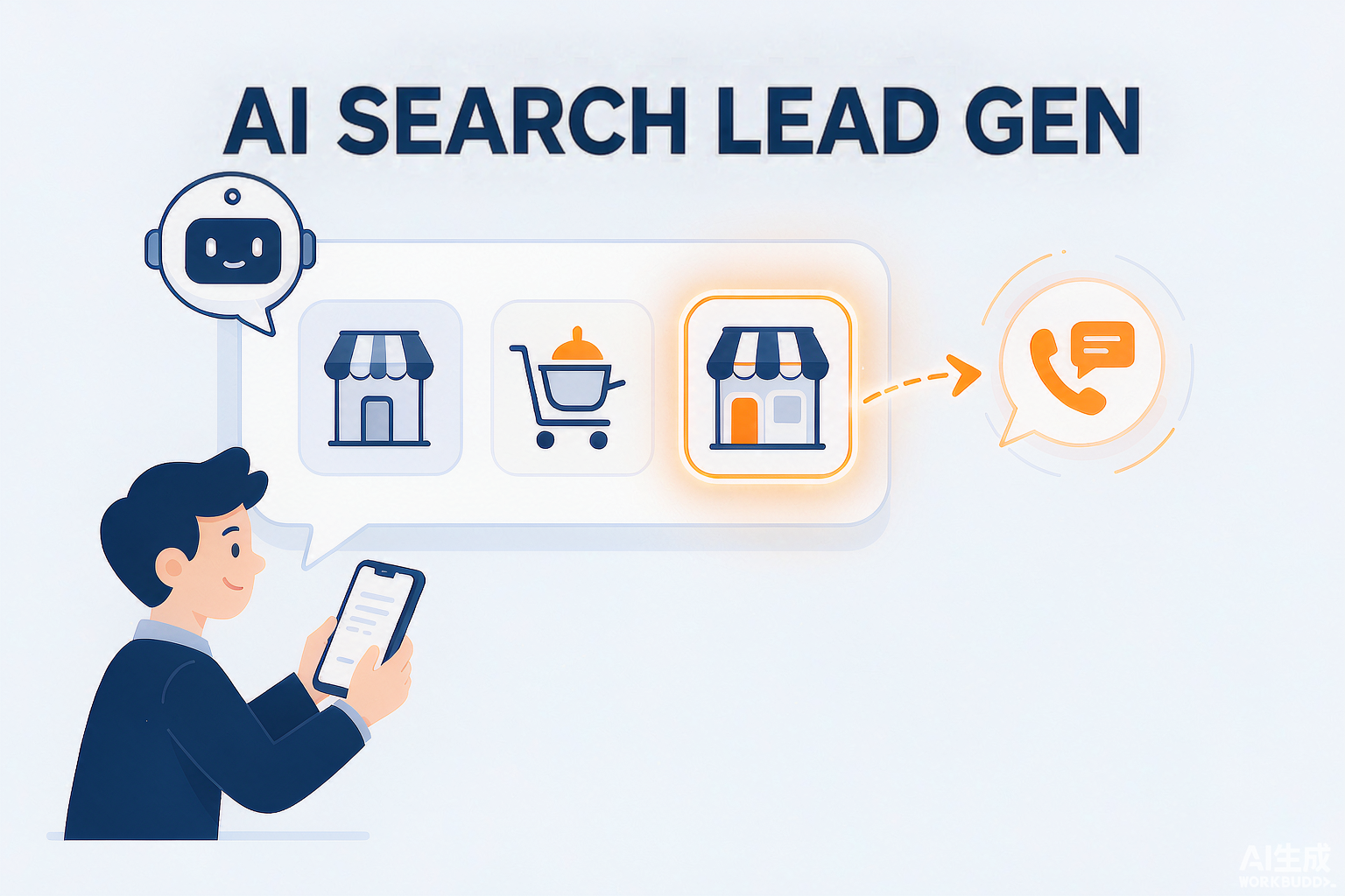 Cover illustration of AI search lead generation