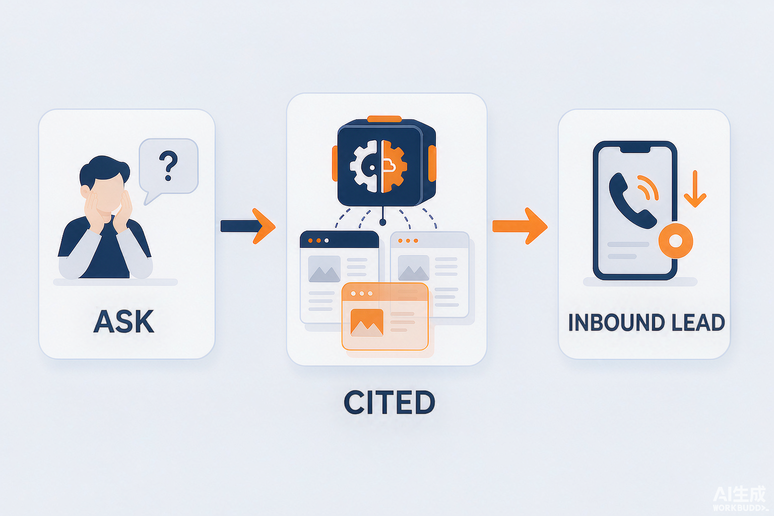 AI search acquisition funnel infographic