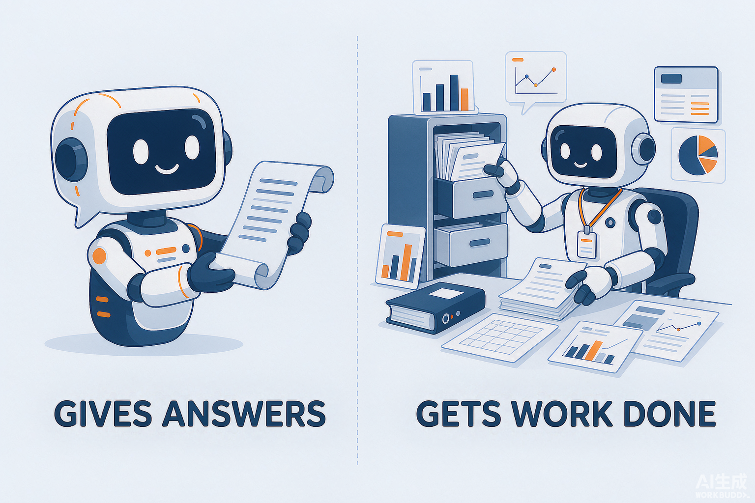 Chatbot versus work platform infographic