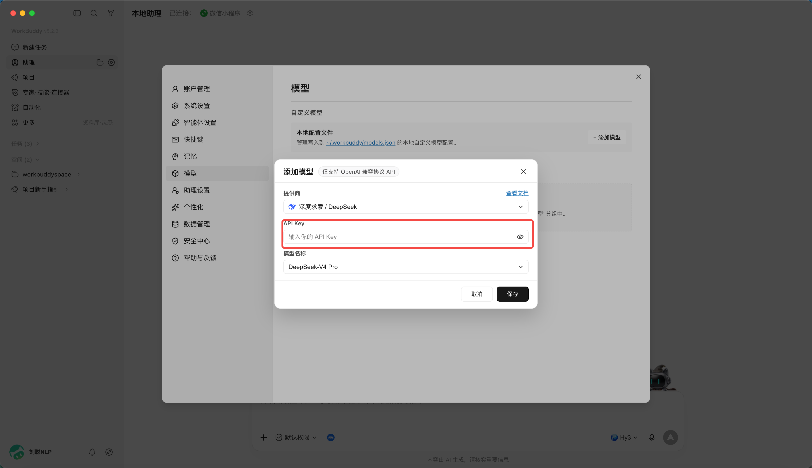 第 10 章 如何接入外部 API:比如,DeepSeek,你只需要输入api key即可,(配图 5)