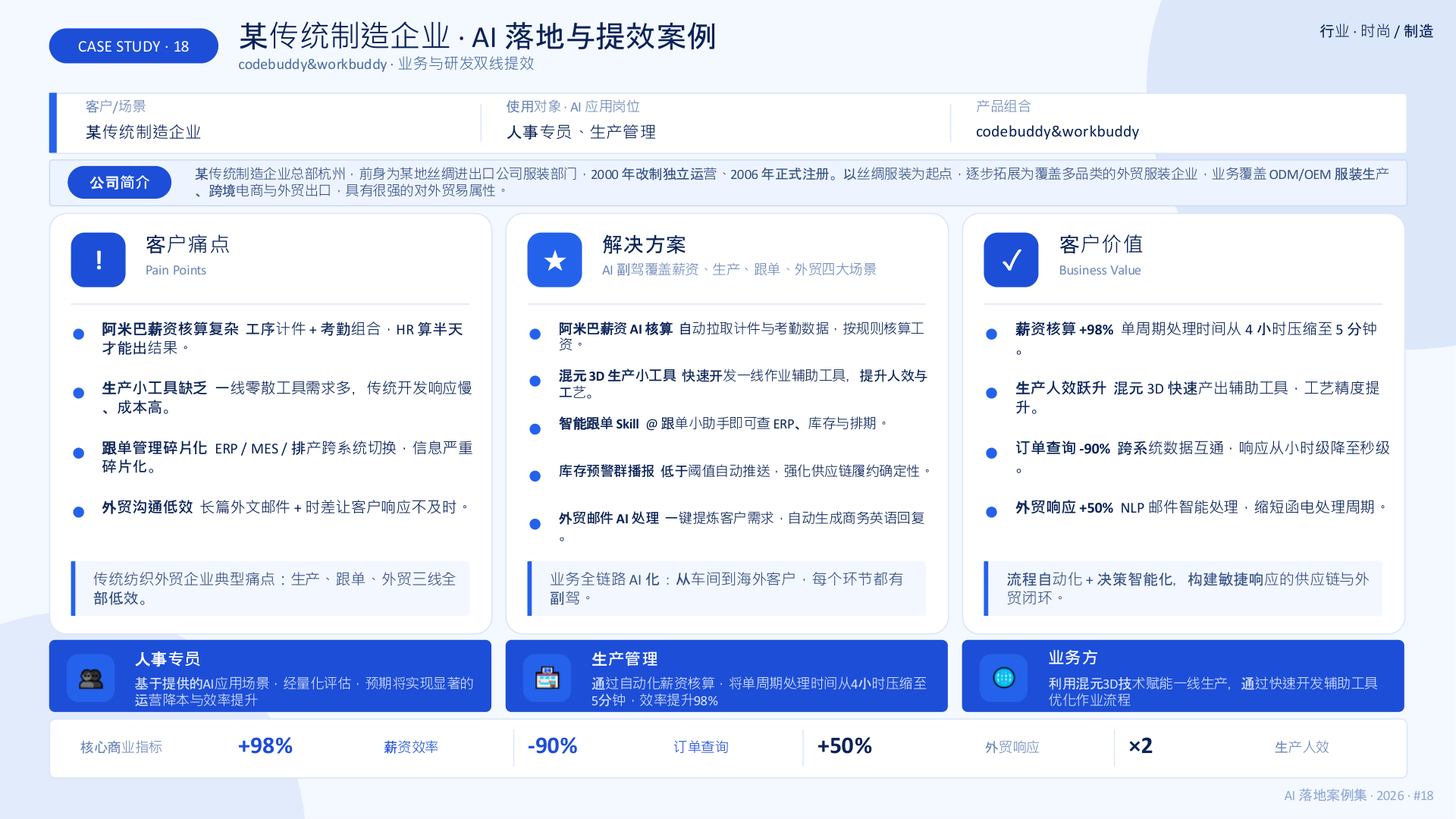 某传统制造企业业务全链路AI化案例