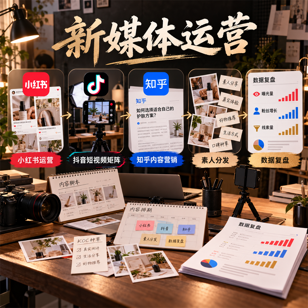 新媒体运营：小红书抖音知乎种草